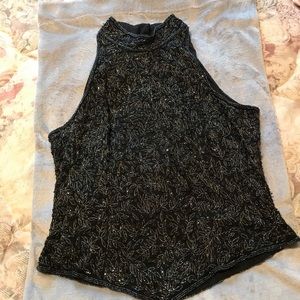 100% silk beaded top